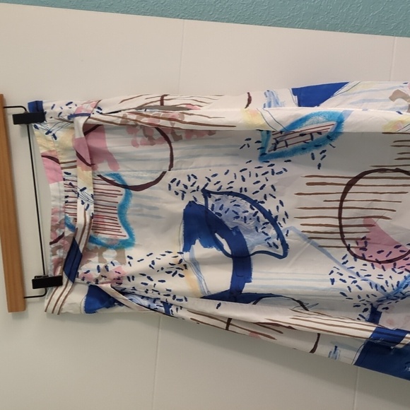 COS Abstract print asymmetrical midi skirt with belt and side pockets size 38 - Picture 8 of 10